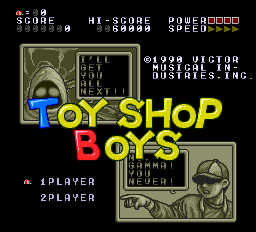 Toy Shop Boys title screen for PC Engine